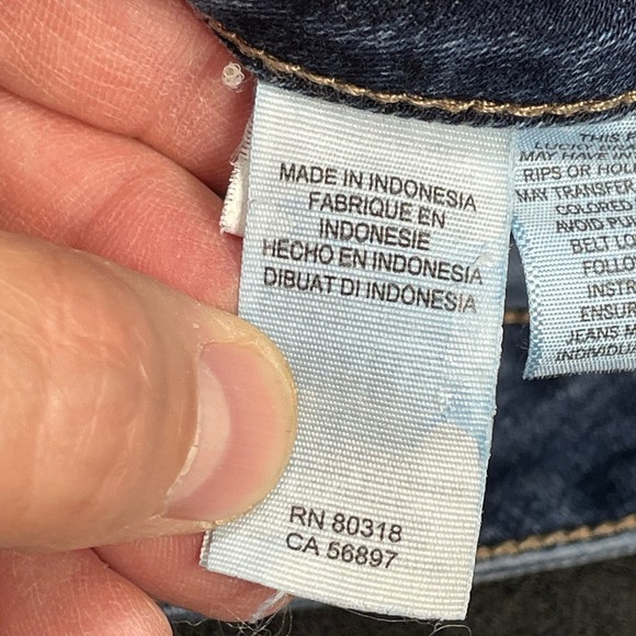 Lucky Brand Ginger Skinny Jeans Blue Whiskered Dark Wash Denim Womens Size 24W - Picture 9 of 16